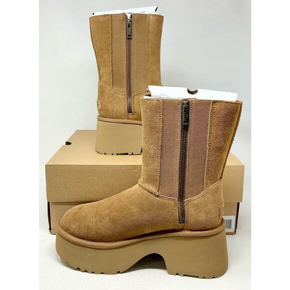 🆕UGG Women's Classic Twin Seam New Heights Chestnut Platform Boots NIB Size 8 - Picture 11 of 13